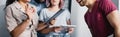 Horizontal image of businesswoman with clipboard