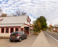 Palenville, NY / United States - Oct. 26, 2019: Landscape three-quarter view of the iconic Circle W Market