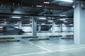Horizontal image of underground parking lot with car Royalty Free Stock Photo