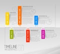 Horizontal Infographic timeline report template with rounded labels