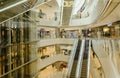 Horizontal interior of IFS plaza through glassed fence,Chengdu