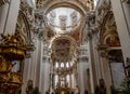 Horizontal interior view of the nave and asp of St. Stephen\'s Cathedral, a baroque