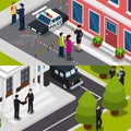 Special Agent Isometric Banners Royalty Free Stock Photo