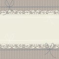 Horizontal lace frame with geometric ornament and bows