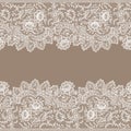 Horizontal Lace Seamless Pattern. Royalty Free Stock Photo