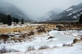 Horizontal winter Mountain view of Winter Park, Colorado. Royalty Free Stock Photo