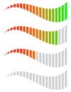 Horizontal level, progress, completion indicators. Steps, phases Royalty Free Stock Photo