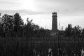 Horizontal lighthouse sunset landscape background Royalty Free Stock Photo