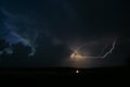 Lightning between the clouds of a severe thunderstorm, electricity in the air. Royalty Free Stock Photo