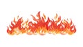 Horizontal Line of Dynamic Fire Flames Vector, vector design Generative AI Royalty Free Stock Photo