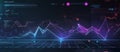 Horizontal line graph with sharp peaks, tech theme, dark mode