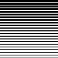 Horizontal line half tone pattern. From thick line to thin. Parallel stripe. Black streak on white background. Vector