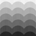 Horizontal line pattern. From thin line to thick. Parallel stripe. Black streak on white background. Straight fading gradation. Ab Royalty Free Stock Photo