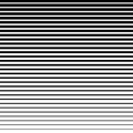 Horizontal line seamless pattern. Parallel stripe. Black streak on white background. Straight gradation stripes for design prints. Royalty Free Stock Photo