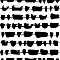 Horizontal lines with black splotch vector pattern