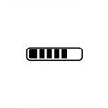 Horizontal loading bar with a rounded rectangular shape, featuring five black segments Royalty Free Stock Photo