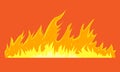Horizontal long wild fire for your design. Vector illustration. Royalty Free Stock Photo