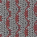 Horizontal Maze Vector Seamless Pattern