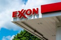 Exxon Gas Station\'s Outdoor Facade Brand Signage
