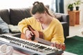 Talented Girl With Disability Playing Guitar Royalty Free Stock Photo