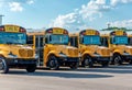 Empty, Parked Macomb Intermediate School District Buses