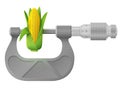 Horizontal micrometer measures ear of corn