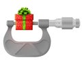 Horizontal micrometer measures gift