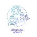 Horizontal mobility blue gradient concept icon