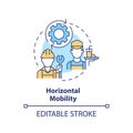 Horizontal mobility multi color concept icon