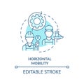 Horizontal mobility soft blue concept icon