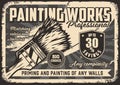 Horizontal monochrome poster with paintbrush