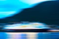 Horizontal motion blur moving ship background