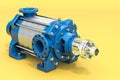 Horizontal multistage centrifugal pump, 3D rendering