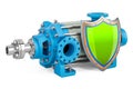 Horizontal multistage centrifugal pump with shield, 3D rendering Royalty Free Stock Photo