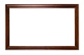 Horizontal narrow dark brown wooden picture frame Royalty Free Stock Photo