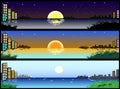 Horizontal night and day city banners