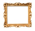 Horizontal old baroque wooden painting frame Royalty Free Stock Photo