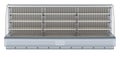 Horizontal Open Air Merchandiser. Front view. Refrigerated air curtain merchandiser. 3D rendering