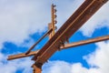 Orange steel girders with blue sky Royalty Free Stock Photo