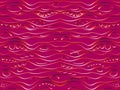 Horizontal pattern bright color burgundy background with horizontal smooth lines and various circles. Wavy lines, air bubbles.