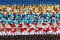 Horizontal pattern of different colors knitted rug Royalty Free Stock Photo