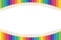 Horizontal pattern. Set of isolated colored pencils arranged arc with copy space for note, text, on white background Rainbow Royalty Free Stock Photo