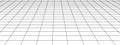 Horizontal perspective grid. Tile floor texture. Checkered plane pattern. Squared surface. Geometric design. Mesh