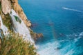 Horizontal photo of beautiful Lower Duden waterfall in Antalya city Royalty Free Stock Photo