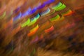 Horizontal photo - colored lights in motion. Dynamics, defocus.