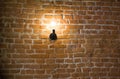 Vintage lamp on old brick wall background Royalty Free Stock Photo