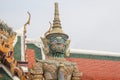 Intricately detailed giant demon guardian statue, known as Thotsakhirithon, in Wat Phra Kaew temple. Bangkok, Thailand. Royalty Free Stock Photo