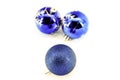 Christmas and new year toys balls blue on white background Royalty Free Stock Photo