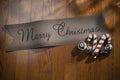 Merry Christmas Sign on Wood Background Royalty Free Stock Photo