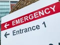 Emergency Room Sign outside of a Hospital Royalty Free Stock Photo